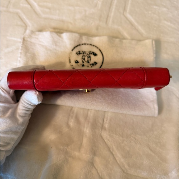 CHANEL Mademoiselle Coco Mark Zip Around Wallet in Red - Picture 3 of 16